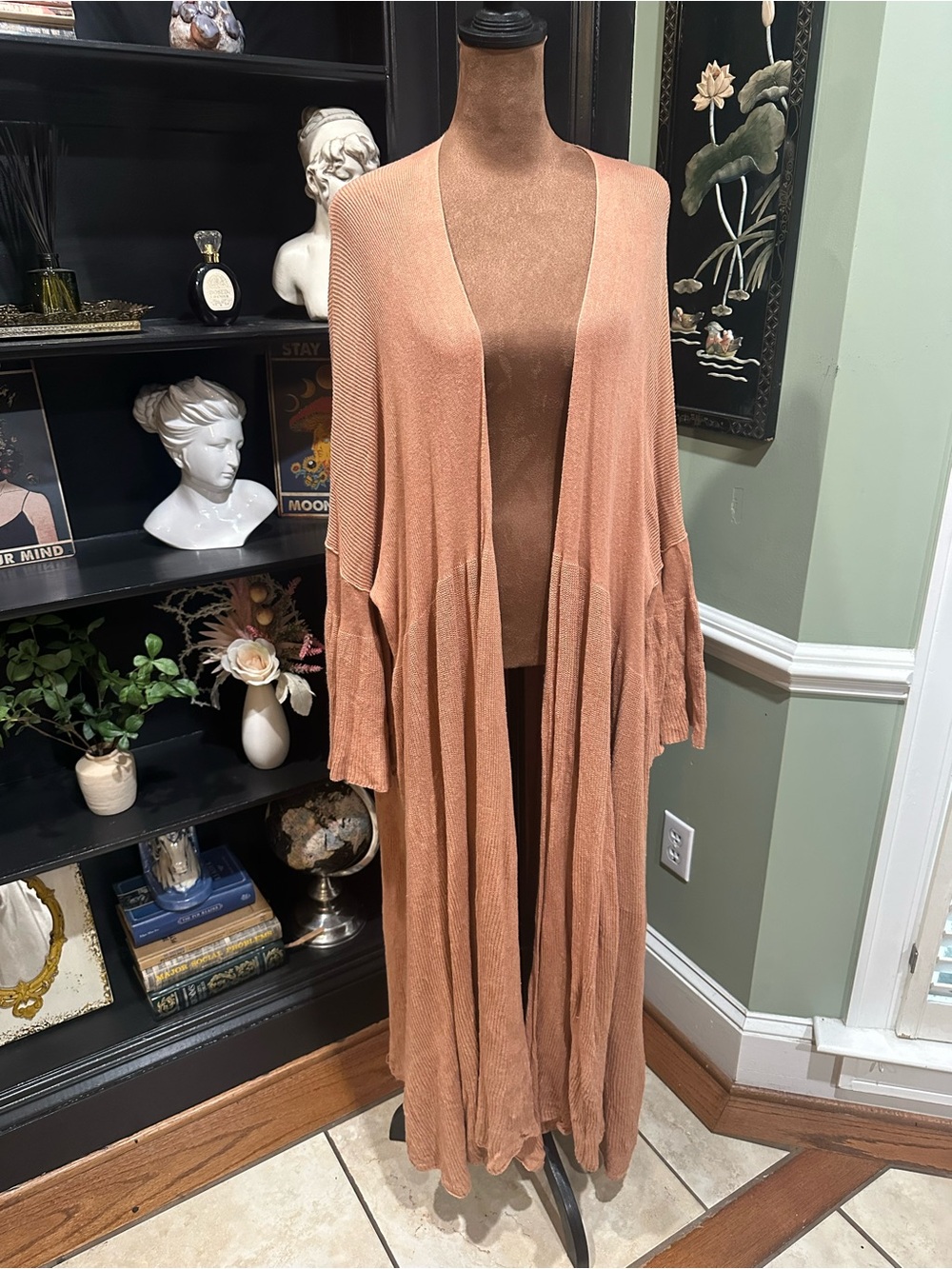 Free People “Making Waves” Cardigan – Cinnamon Sahara Combo – Size L – Oversized